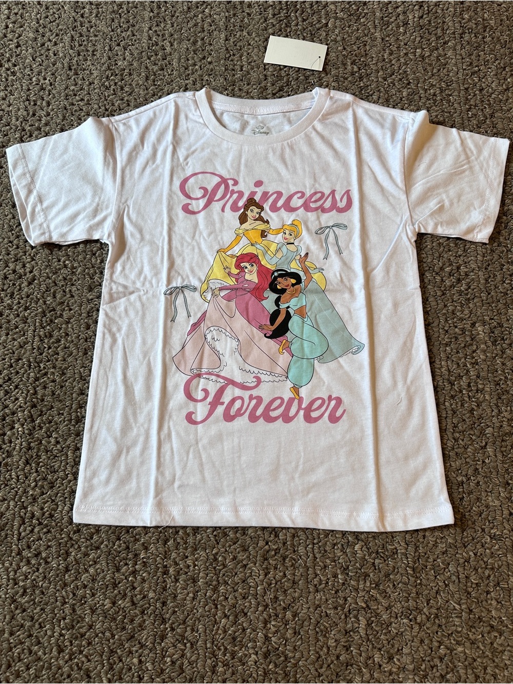 Disney White 'Princess Forever' Graphic Tee with Pastel Princesses